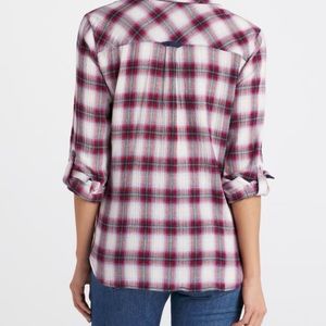 Relaxed button down woven top